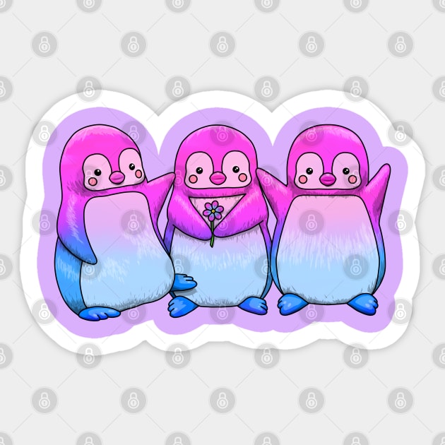 Bi Penguins Sticker by Art by Veya